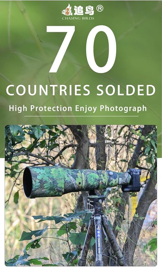 CHASING BIRDS Lens Camouflage Waterproof Coat for Canon RF 600mm F4 L is USM Rainproof Lens Protective Cover Version IV (Classic Black)