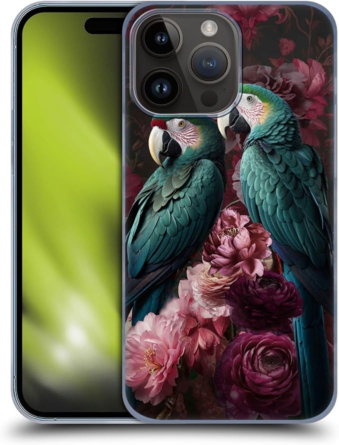 Head Case Designs Officially Licensed LebensArt Parrots Neo Kitsch Birds and Floral Hard Back Case Compatible with Apple iPhone 15 Pro Max