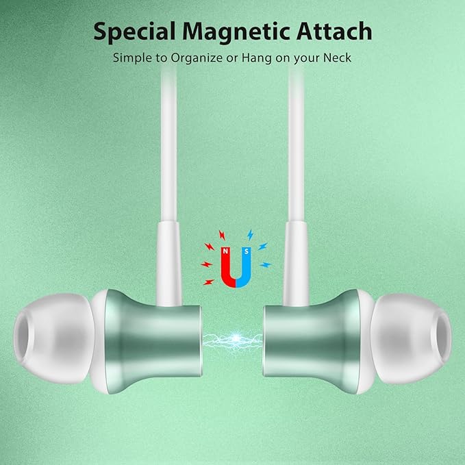 Jiunai USB C Earbuds for iPhone 17 16 15 in Ear Wired Headphones with USB C Plug Magnetic Stereo Volume Control Corded Type C Earphones for Samsung Galaxy S26 S25 S24 Ultra Pixel 10 for iPad Green