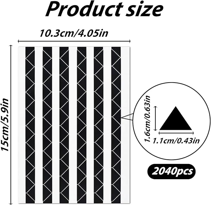 TIESOME 2040 Pcs Photo Corner Stickers, Clear Stickers, 20 Sheets Clear Self Adhesive PVC Photo Corners for Scrapbooking, Picture Frames, Albums & Journals (White + Black)