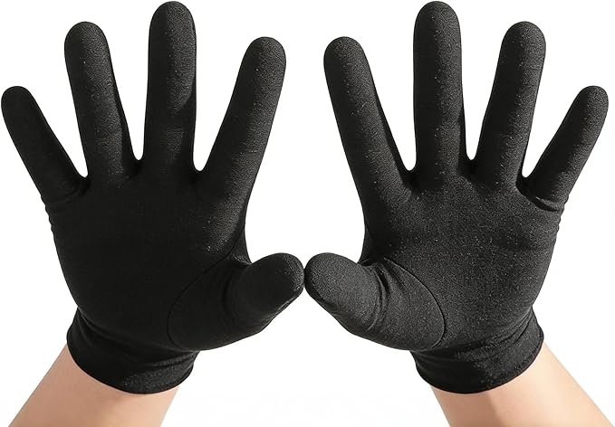 10 Pairs Black Cotton Gloves - Multi-Use Cloth Work Gloves Liners for Art Handling, Coin Jewelry Inspection, Eczema Dry Hands | Unisex for Men Women