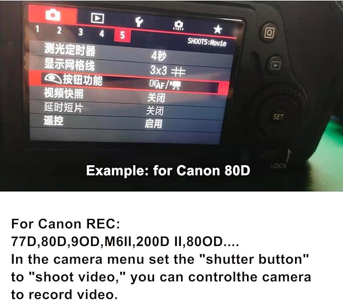 RC301-2.5mm 11.8in RS-60E3 Remote Switch Shutter Release Cord for Canon EOS Rebel T6 T7 T5 EOS R50V R6 Mark III II R6 R7 R8 R10 R100 RP T8i T7i T6s T6i T5i T4i SL3 SL2 90D 80D 70D 77D M5 M6