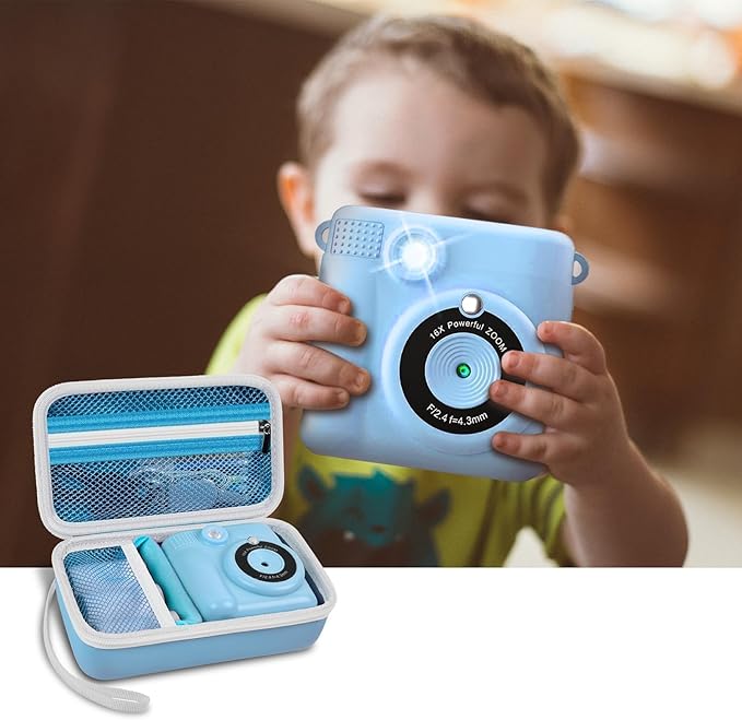 Grapsa Case Compatible with ESOXOFFORE for Dylanto for Anchioo for WEEFUN for GKTZ for Amzelas for Mafiti Instant Print Camera for Kids, Film Camera Storage Holder Organizer Bag (Box Only)- Blue