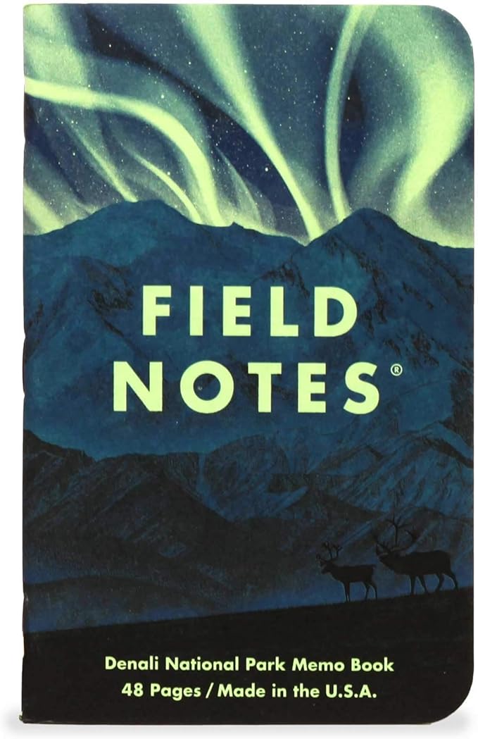 Field Notes: National Parks Series (Series E - Denali, Cuyahoga, Olympic) - Graph Paper Memo Book 3-Pack - 3.5 x 5.5 Inch