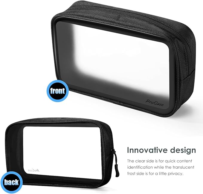 ProCase Gadgets Bag Pouch Electronics Accessories Organizer Travel Gear Storage Case Bag for Hard Drive Mouse USB Cables Power Bank Charger Power Adapter Cord Plug