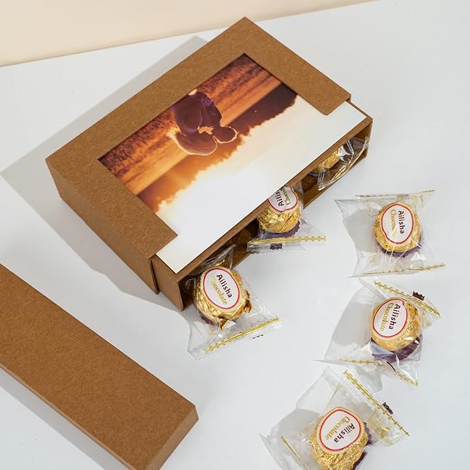 Aiuonenian Photo Storage Boxes 5x7, Cardboard Photo Boxes For Pictures, Family Photos Storage Box Set, Photo Album Box, Small Photo Storage Box Archival For Couple Photos, Postcards Box (Brown)