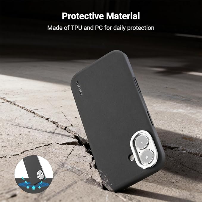 NEEWER Phone Case for 17 Only, Modular Protective TPU/PC Phone Cover with 67mm Filter Ring, 17mm Lens Backplate, T Mount Lens Adapter Compatible with Moment MagSafe iPhone 17, PA159 (Black + Silver)