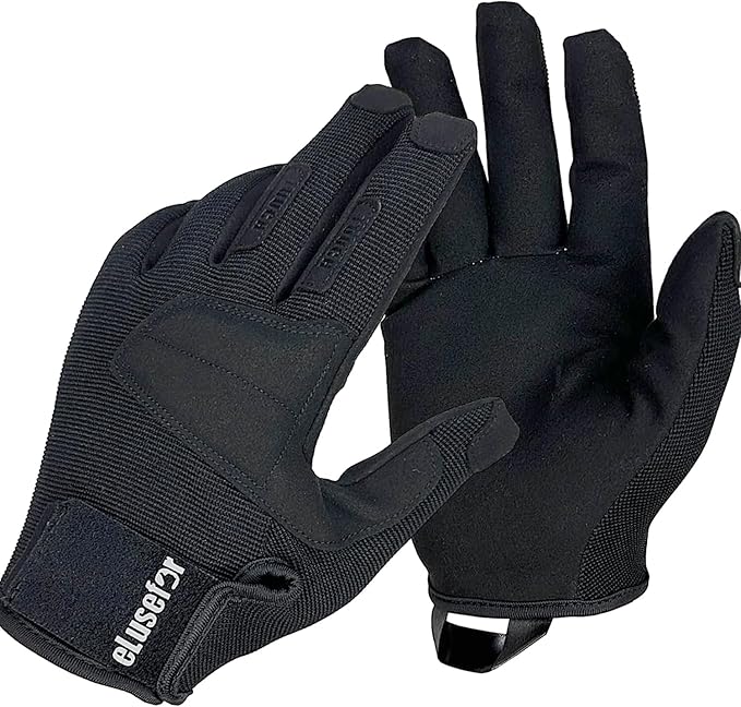eLusefor Natural Tactile Shooting Glove: Seamless Wrap-Fingers Design, 360° Touchscreen Freedom, Customizable Badge