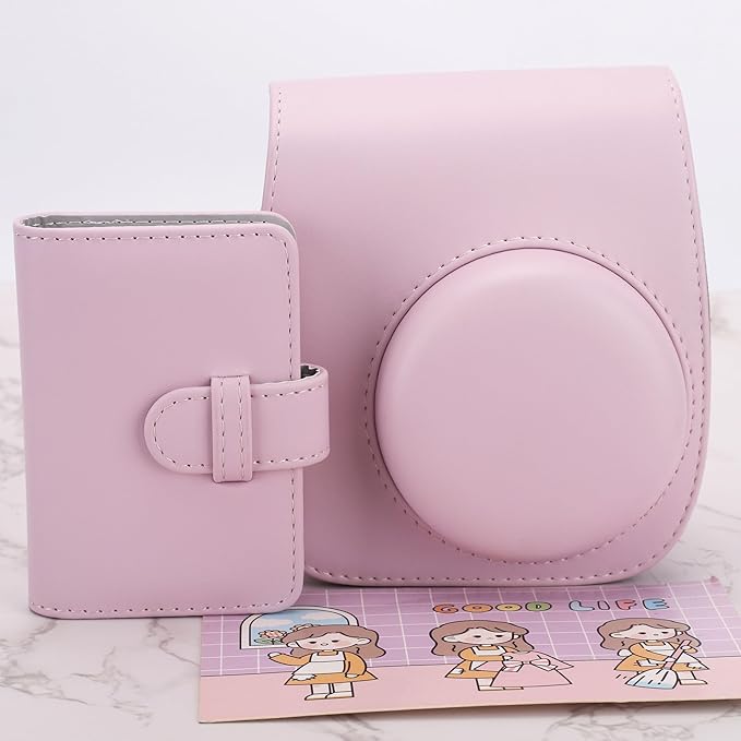 Frankmate Protective Case Compatible with Fujifilm Instax Mini 12 11 9 8 Instant Film Camera with Accessory Pocket and Adjustable Strap