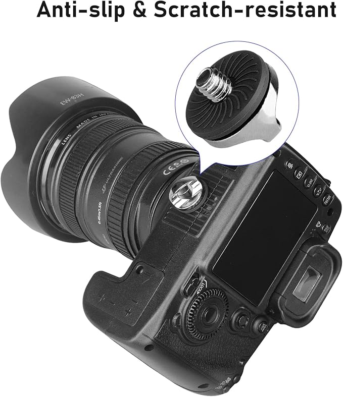 2 Packs Thumb Screw Camera Quick Release Adapter with 4 Packs Rubber Washers,1/4 Male to 1/4 Female Thread Thumbscrew L Bracket Mount Tripod Screw Rubber Pads for Camera Mounting Plate Flash Bracket