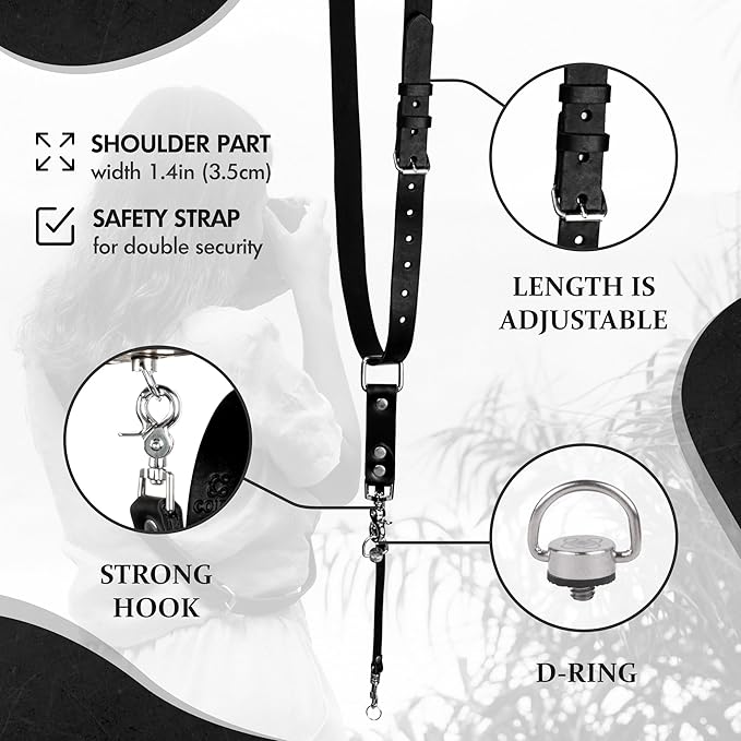 C Coiro Leather Camera Strap for One Camera Professional Single Leather Harness Shoulder Strap Quick Release