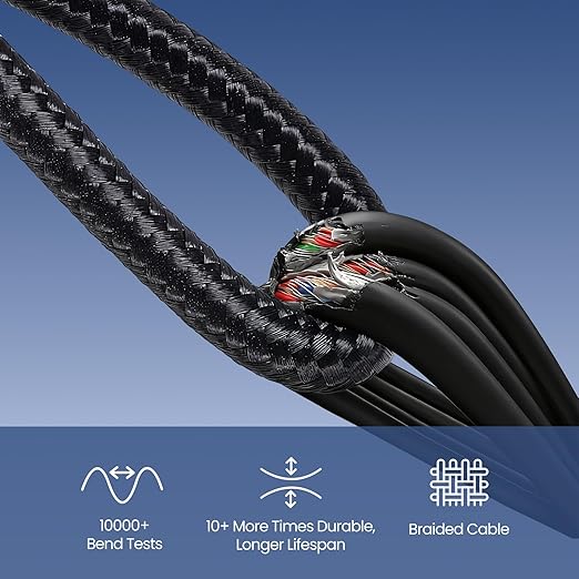 XLR to 1/4, TRS to XLR Male 3ft, Quarter Inch (6.35mm) to Microphone Cable Gold-Plated Connectors Nylon Braided for Speakers, Mixers, Amplifiers - 1Pack