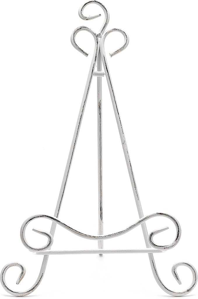 Plate Stand For Display 13.7" H White Plate Easel Display Stand Picture Frame Stand