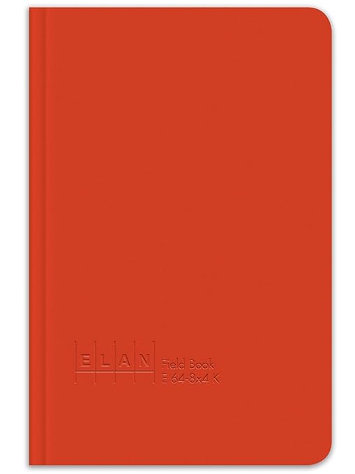 Elan Publishing Company E64-8x4K King Size Field Surveying Book 6 x 9, Bright Orange Cover (Pack of 6)