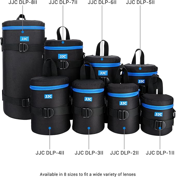 JJC Deluxe Lens Case Pouch Bag for Sigma 150-500mm f/5-6.3 DG OS HSM, Canon RF 800mm f/11 IS STM, Nikon AF-S NIKKOR 200-500mm f/5.6E ED VR & More Lenses Below 4.9'' x 11.4''(D x L)