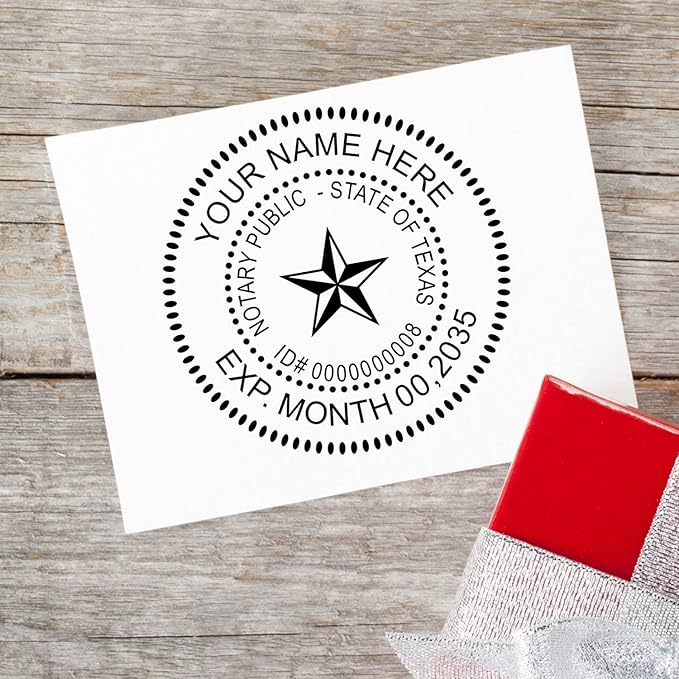 Texas Notary Public Supplies Package Kit Includes: Notary Acknowledgement Stamp, Notary Journal and a Round Notary Stamp - Compact and Portable Stamps, 5 Ink Colors