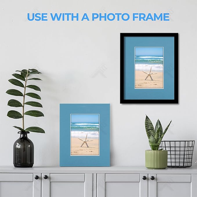 Pack of 25 sets 8x10 MIXED COLORS Picture Mats Mattes Matting for 5x7 Photo + Backing + Bags
