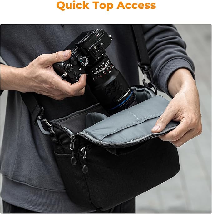 K&F CONCEPT Camera Sling Bag Small Crossbody Camera Case DSLR/SLR/Cute Compact Shoulder Photography Bags for Photographers