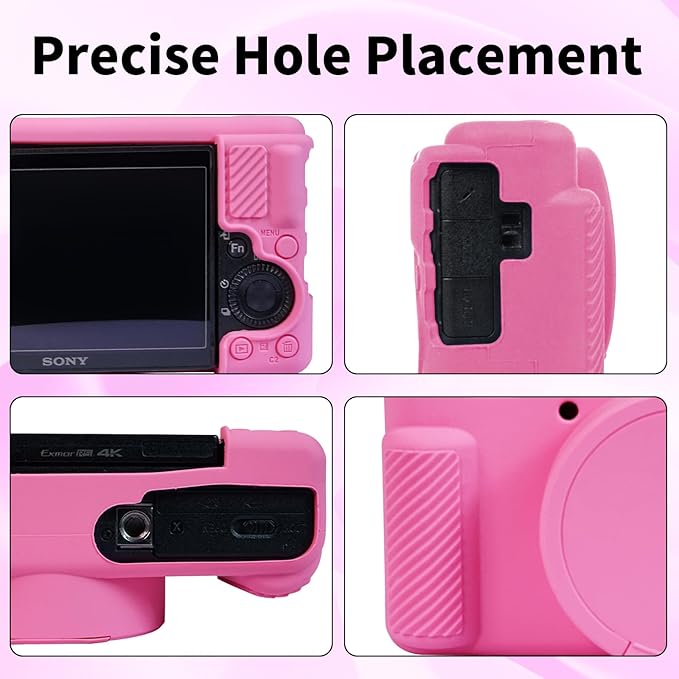 Camera Case for Sony ZV-1, ZV1 Case Silicone Cover Camera Sleeve Body Skin Protective Case with Removable Lens Cap for Sony ZV1 Digital Camera, Rose