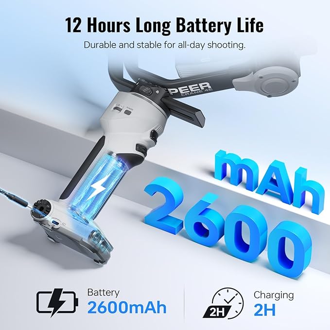 ZHIYUN CINEPEER Crane 4E 3-Axis Camera Gimbal Stabilizer for Canon/Sony/Panasonic/Nikon,Extendable Sling Grip Native Vertical Shooting Handheld Camera Gimbal