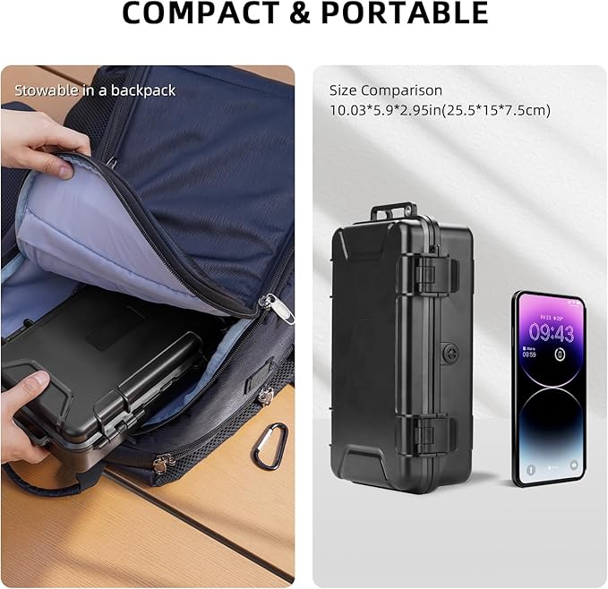Flymile Osmo 360 Carrying Case, Portable Waterproof Hard Travel Storage Bag 4 x battery/Charging Hub for DJI Osmo 360 Camera Accessories(Case Only)