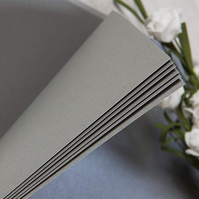 10 x 10 Inch DIY Scrapbook Photo Album with Window Design Cover 80 Pages Craft Paper Memory Book for Weeding Anniversary Travel and Baby (Gray)