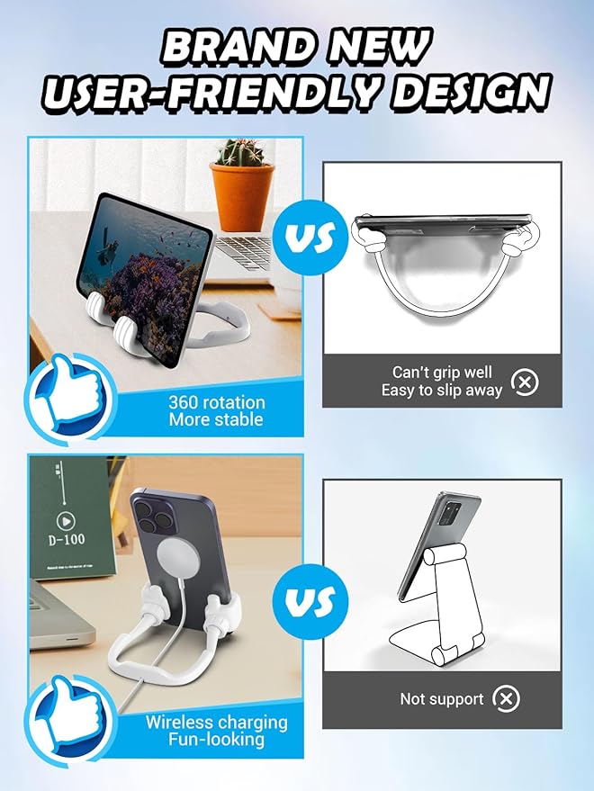 Easter Basket Essentials for Teens Kids Men Women Gifts: Thumbs Up Lazy Phone Stand Holder for Desk Funny Gadgets for Teenage Boys Girls Dad Father Mom Son Daughter Adults Gifts for Easter Stuffers