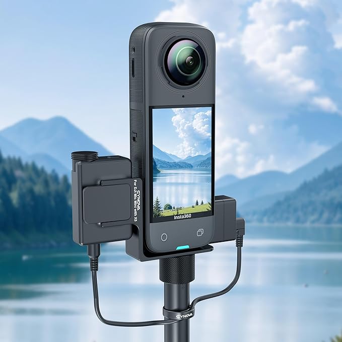 CYNOVA Mount for Insta360 X5 Accessories, Insta 360 X5 Cold Shoe Mount, Invisible Mic Bracket Designed Specifically for DJI Mic Mini（with 3.5mm Audio Cable and Fixed Velcro）