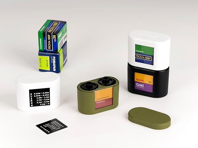 Film Storage Box with Double-Sided Film Label Holder, 135film,Magnetic Stackable(White)