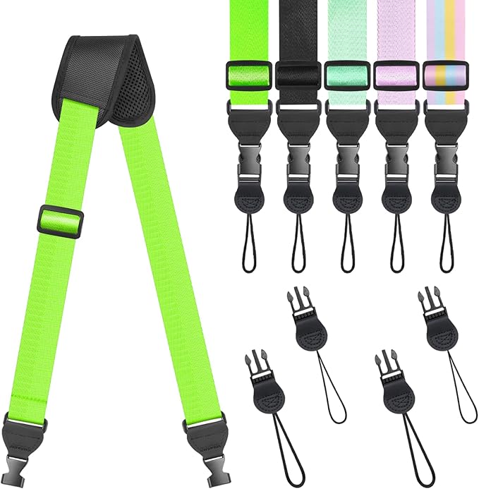 Universal Shoulder Strap, Sandwich Mesh Padded Neck Lanyard, Replacement Comfortable Bag Strap for Camera, Cellphone Tablet,iPad, Laptop, Luggage Bag, Binocular(Fluorescent Green)