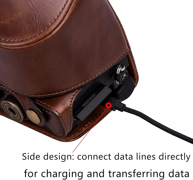 Hargedis XEVN for sony a6400 case,for sony a6300 case,Premium PU Full Body Leather Camera Case Bag for sony alpha a6300 a6000 a6100 a6400 Fit 16-50mm Lens with camera Shoulder Strap(Coffee)