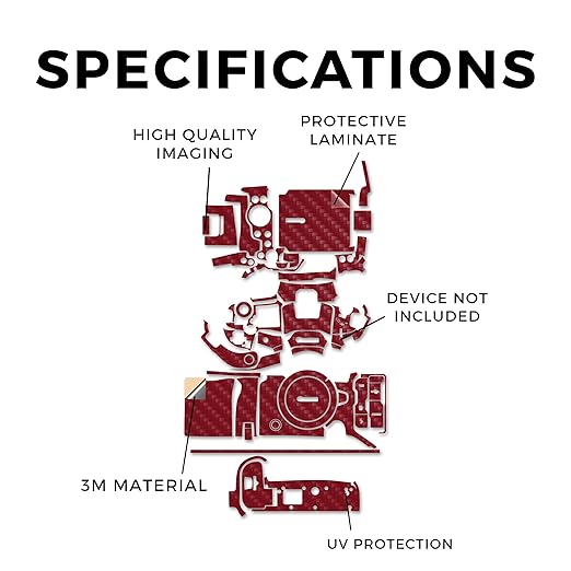 Carbon Fiber Camera Skin Compatible with Canon EOS R5 Mark II (2023) - Solid Burgundy - Premium 3M Vinyl Protective Wrap Decal Cover - Easy to Apply | Crafted in The USA by MightySkins