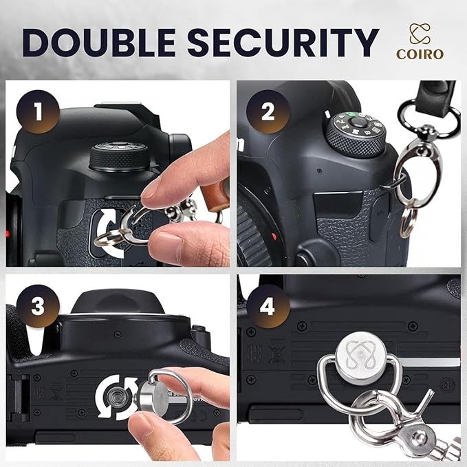 C Coiro Camera Harness for 2 Cameras Dual Shoulder Leather Camera Strap for DSLR/SLR, Camera Straps for Photographers