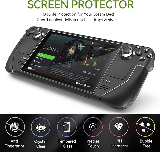 ivoler [2 Pack] Tempered Glass Screen Protector Designed for Steam Deck OLED 7.4'' 2023/Steam Deck 7''2022 with [Alignment Frame] Transparent HD Clear[Updated Version] Screen Protector for Steam Deck