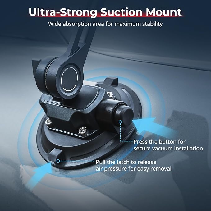 SMALLRIG Mini Shock Absorber Arm, 4-inch Vacuum Suction Cup, Double Spring and Hydraulic Damping, Car Mount for DJI Osmo Pocket 3/Action 6/5 Pro/4, for GoPro Hero13/12/11, for Insta360 X5/4/3-5123