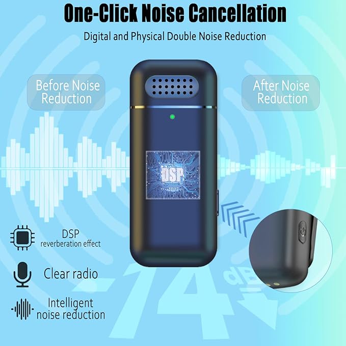 2 Pcs 3 in 1 Wireless Lavalier Microphones for iPhone iPad USB C Android Laptop with Charging Case, Clip on Lapel Mic Plug-Play Cordless Mini Mic for Video Recording Vlogging, YouTube, Interview