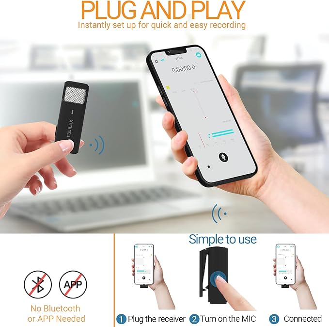 Cubilux Wireless USB C Lavalier Microphone Compatible with iPhone 17/16/15 Pro Max, iPad Pro 13/12.9/11, MacBook, Galaxy S25/S24/S23/S22, Tab S11/S10/S9/S8, Pixel 10/9/8/7/6 Pro, Type C Mini Lapel MIC
