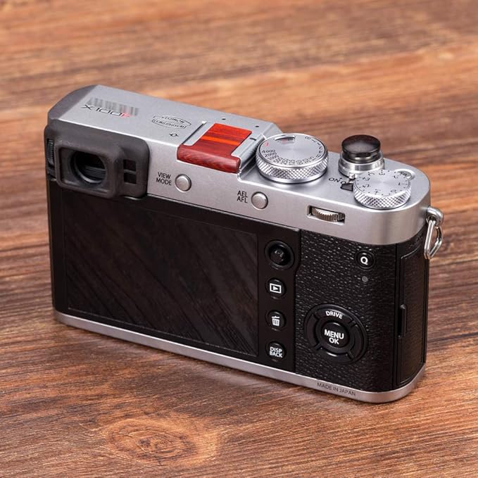 Wood Camera Hot Shoe Cover Compatible with X-T30 X-T100 X-H1 X-T20 X100F X-T10 X-T3 X-T2 X-PRO2 X-PRO1 X-E3 X-A2 X-A5 X100T X100S X30 X70 Cameras Hot Shoe Protector Cap 1 PCS Red