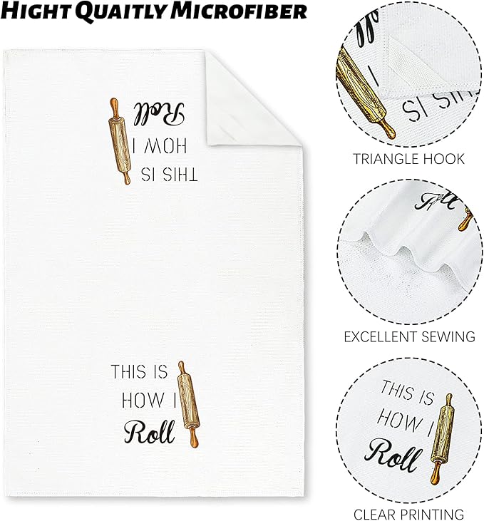 Nialnant Dish Towels for Kitchen, 16 x 23.6 Inch Housewarming Gifts New Home, Kitchen Gifts for Women, Mom, Men, Funny Kitchen Towels and dishcloths Sets