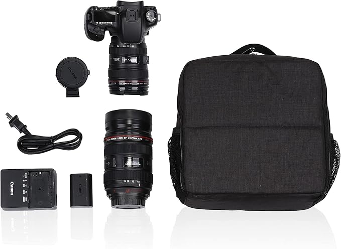BAIGIO Camera Insert Bag Inner Case High-Capacity Shockproof and Water-resistant DSLR SLR Camera Inner Bag Foldable Protective Bag Inner Camera Organizer with Handle (Black 2)