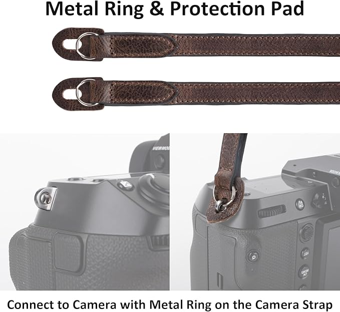 MUZIRI KIINOKOO Genuine Leather Camera Neck Shoulder Strap - Vintage Leather Shoulder Strap for Most of Digital Cameras