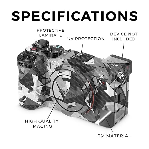 Carbon Fiber Camera Skin Compatible with Sony Alpha 7CR Camera (2023) - Mono Camo - Premium 3M Vinyl Protective Wrap Decal Cover - Easy to Apply | Crafted in The USA by MightySkins