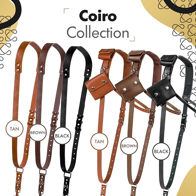 C Coiro Leather Camera Strap for One Camera Professional Single Leather Harness Shoulder Strap Quick Release