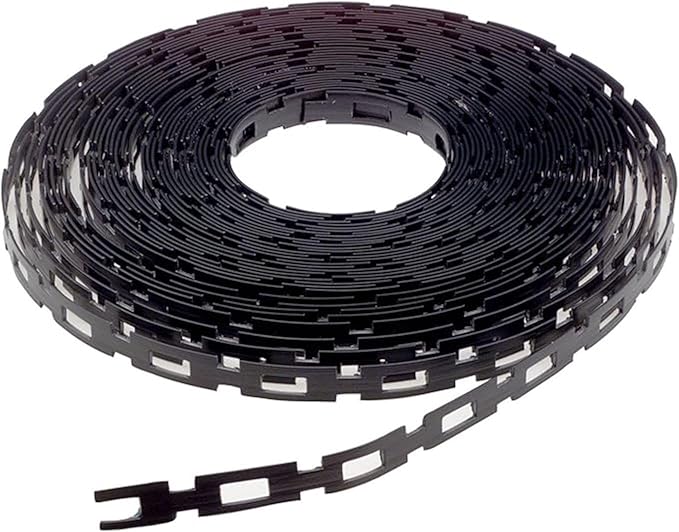Master Mark ChainLock 1 in. x 100 ft. Plastic Tree Support, Plant and Cable Ties, Interlocking Reusable Tree Straps, Adjustable, Landscape Accessories, Black