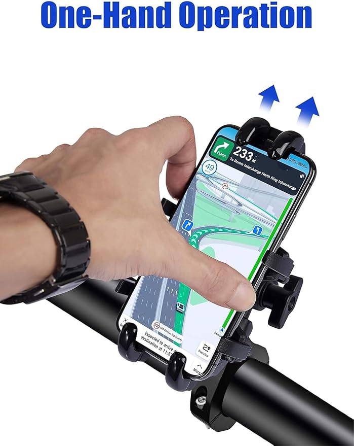 UTV Phone Holder, Aluminum Alloy Heavy Duty Cell Phone Mount for UTV/SXS,360° Adjustable Mounting Bracket Fits 1.75”-2” Roll Cage, 8 Claws Tightly Hold iPhones or 4.7”-7.1" Devices