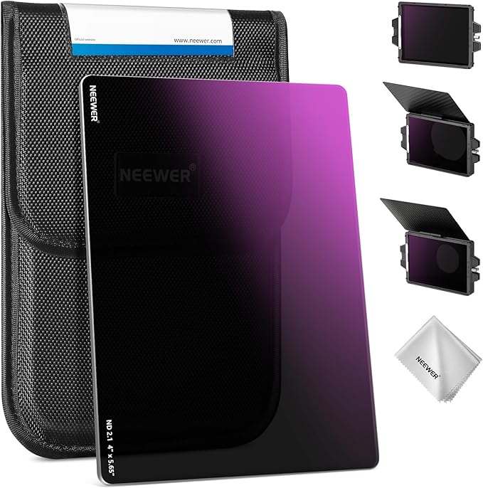 NEEWER ND2.1 (7 Stops) Square ND Filter, 4"x5.65" Dual Sided 30 Multi Nano Coated Cinema Neutral Density Filter for NEEWER Matte Box Compatible with Tilta Compatible with SmallRig