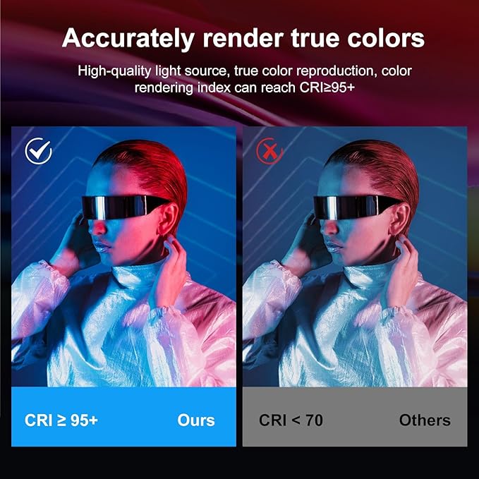 PULUZ RGB LED Video Light Stick, Photography Lighting Wand with 132 LEDs Lights, Dimmable 2500K~9000K CRI95+ Full Color LED Light with 2600mAh Battery, 20 Light Scenes