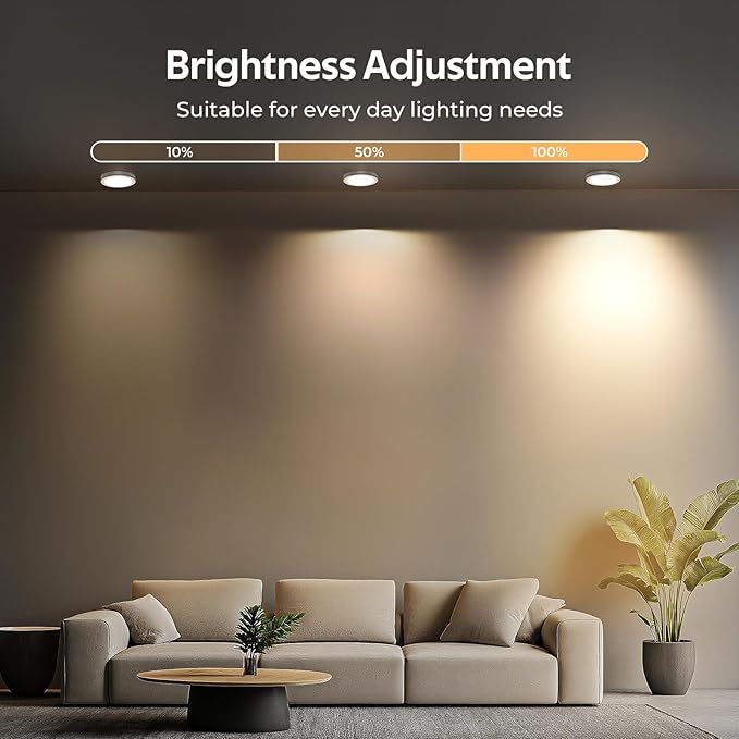 Under Cabinet Lights, RGBW Ultra Slim Puck Lighting Kit 12 Pack, Dimmable Counter Showcase Kitchen Lighting Fixtures, Puck Lights with Remote and 12V Plug in Adapter