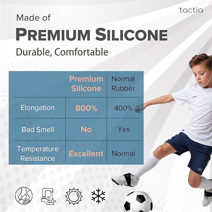Tactia Soccer Lace Bands Youth – Premium Silicone – Lace Cover for Soccer Cleats, Soccer Shoe Lace Bands (1 Pair)