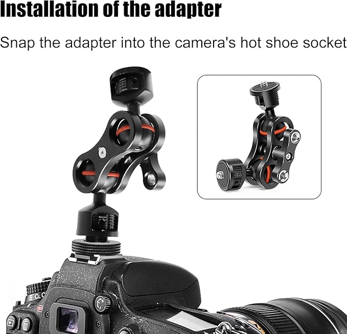 1/4" Female Thread to Hot Shoe Adapter LUORNG 2PCS Hot Shoe Mount Adapter with 1/4 to 1/4 inch Male Screw for Magic Arm, Video Light,Monitor